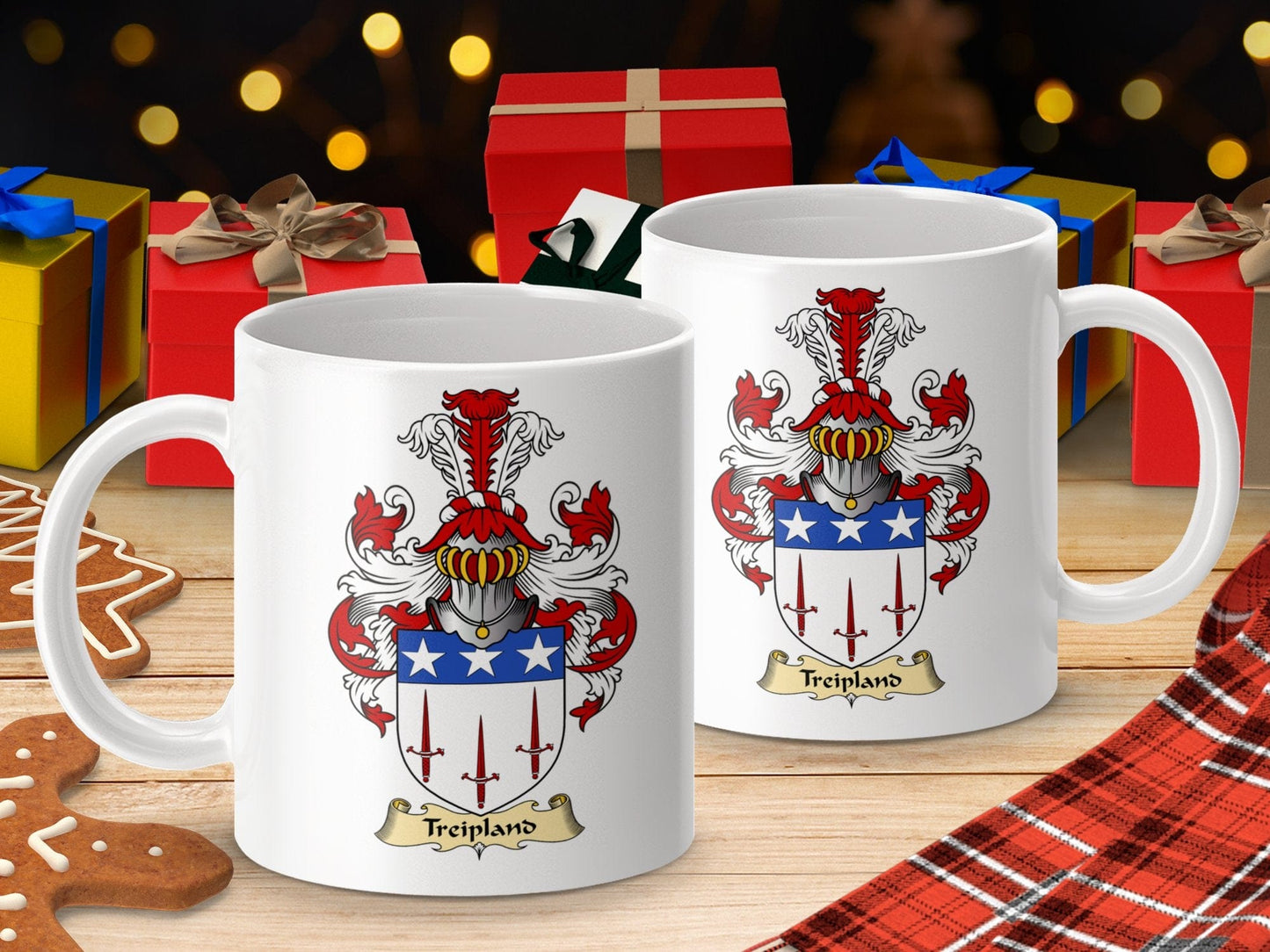 Physical Item 11oz / White Treipland Clan Coat Of Arms Scottish Coffee Mug