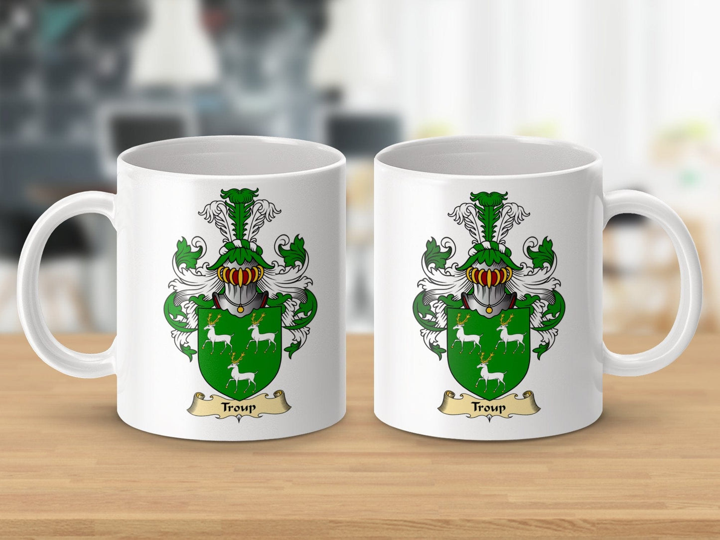 Physical Item 11oz / White Troup Clan Coat Of Arms Scottish Mug