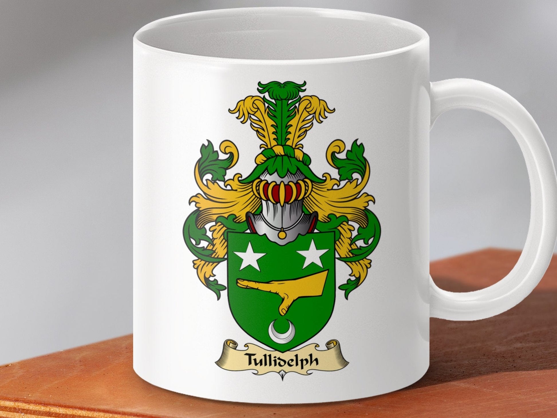 Physical Item 11oz / White Tullidelph Clan Coat Of Arms Scottish Mug