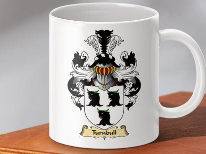 Physical Item 11oz / White Turnbull Clan Coat Of Arms Scottish Coffee Mug