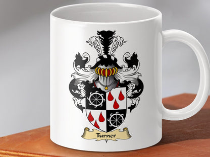 Physical Item 11oz / White Turner Clan Coat Of Arms Scottish Mug