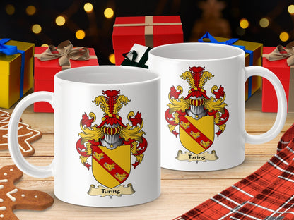 Physical Item 11oz / White Turnis Clan Coat Of Arms Scottish Mug