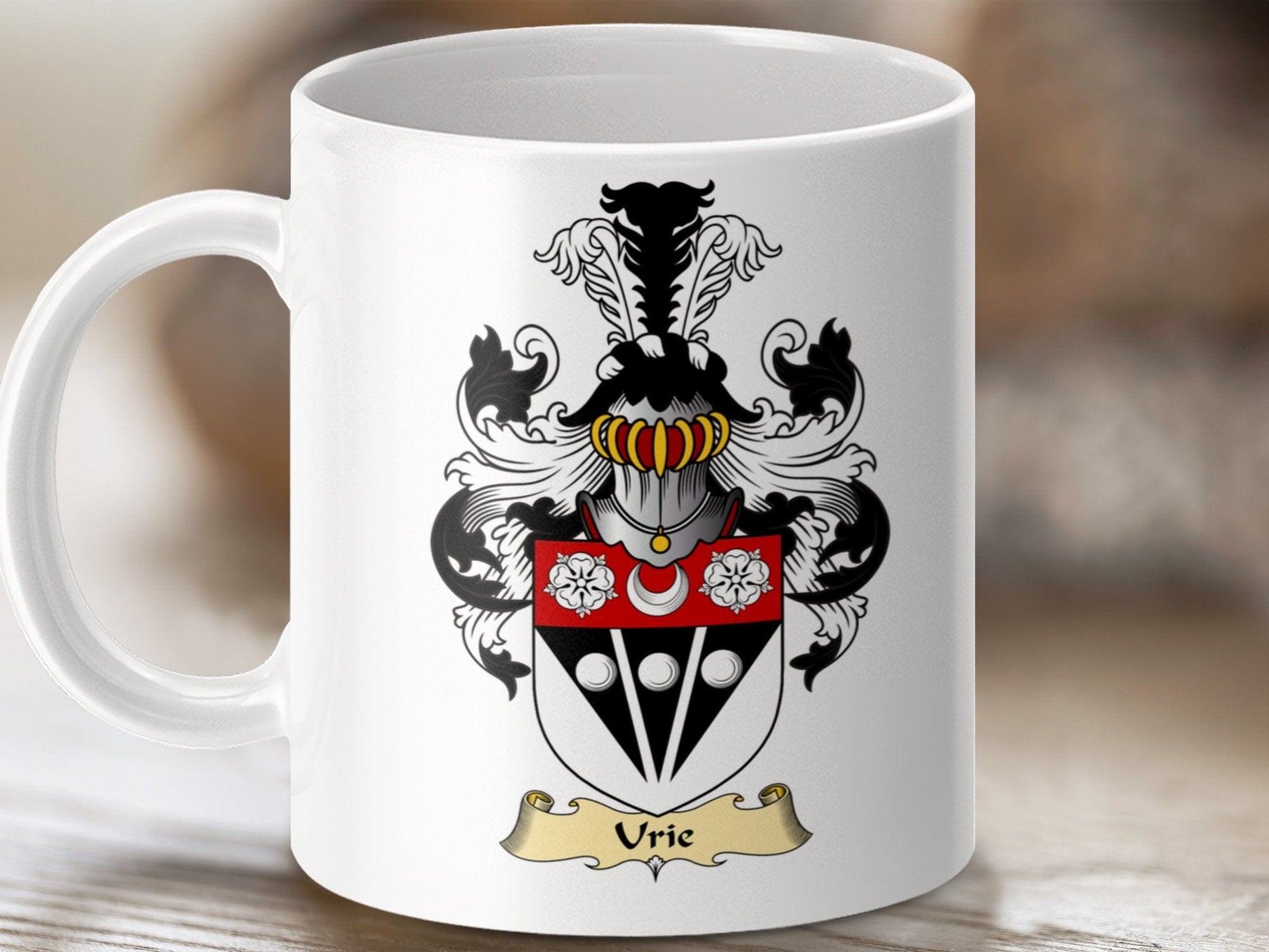 Physical Item 11oz / White Uric Clan Coat Of Arms Scottish Mug