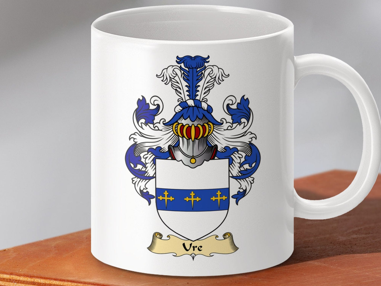 Physical Item 11oz / White Urq Clan Coat Of Arms Scottish Mug