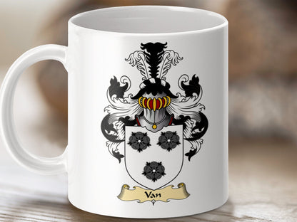 Physical Item 11oz / White Vance Clan Coat Of Arms Scottish Clan Mug