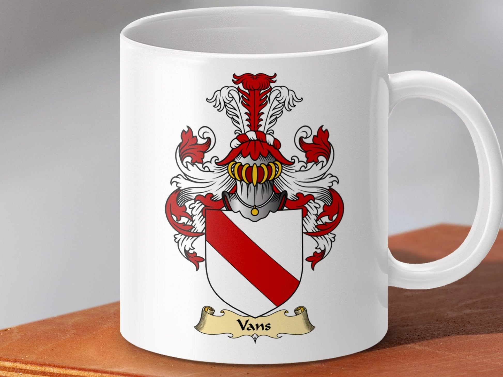 Physical Item 11oz / White Vans Clan Coat Of Arms Scottish Clan Mug