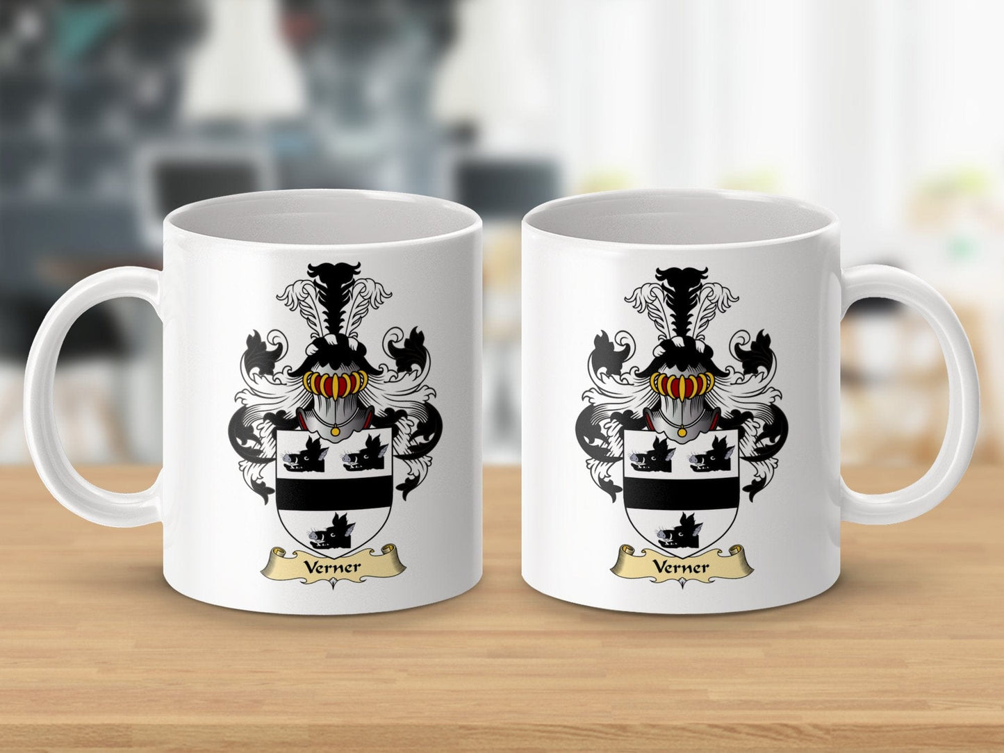 Physical Item 11oz / White Verner Clan Coat Of Arms Scottish Mug