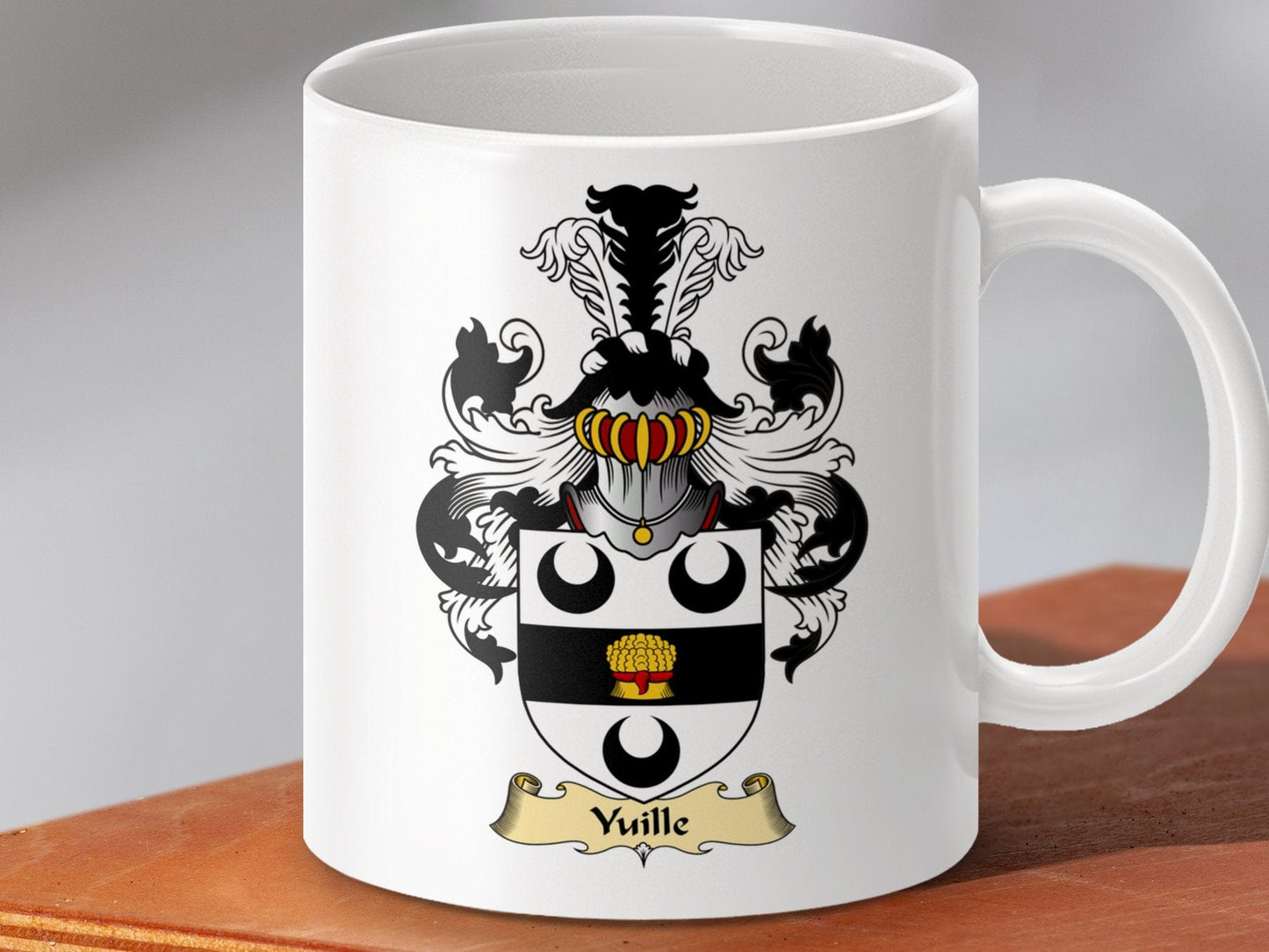 Physical Item 11oz / White Vuille Clan Coat Of Arms Scottish Clan Emblem Mug