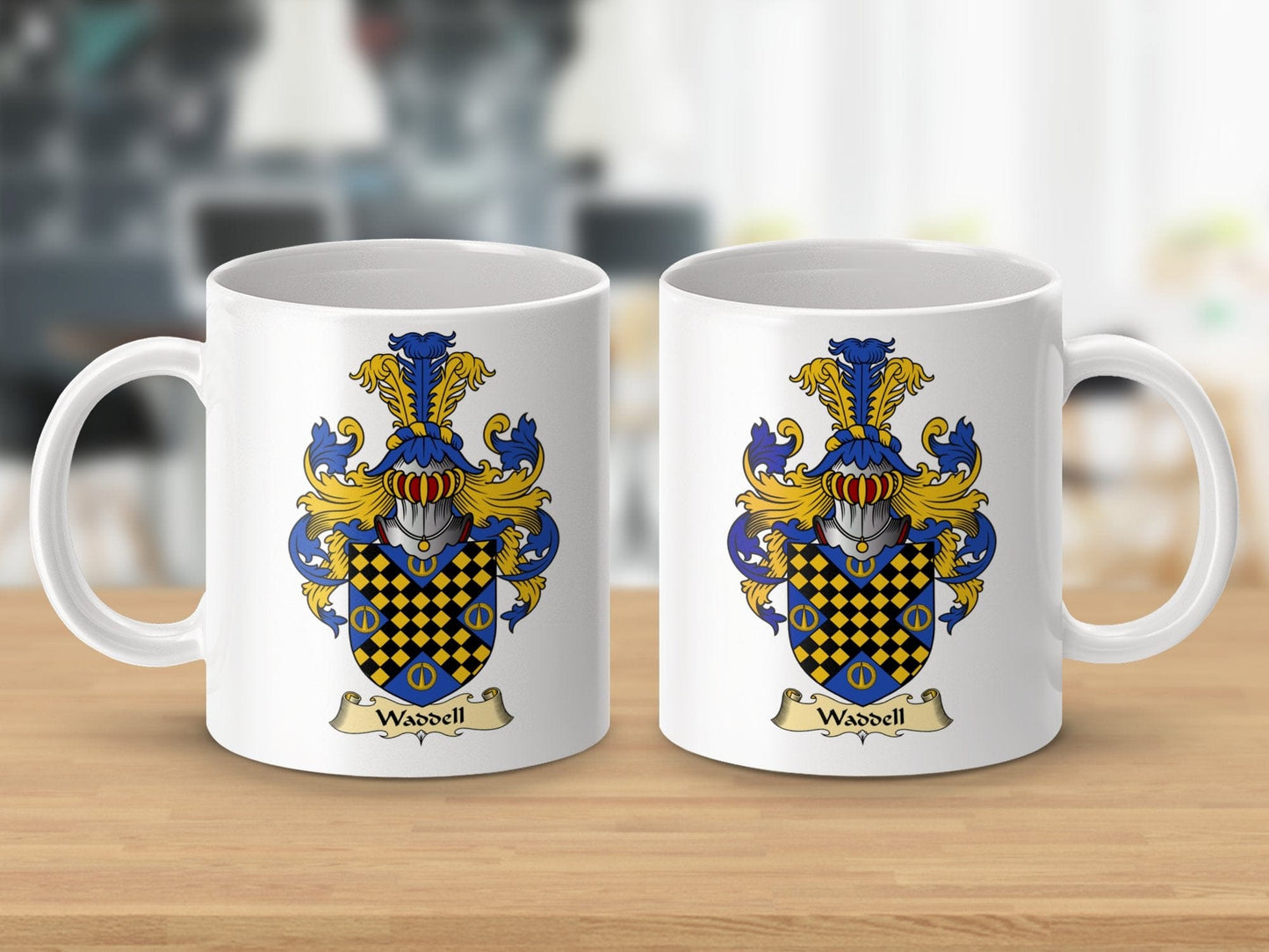 Physical Item 11oz / White Waddell Clan Coat Of Arms Scottish Mug