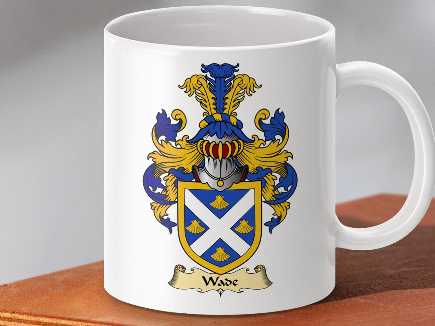 Physical Item 11oz / White Wade Clan Coat Of Arms Scottish Mug