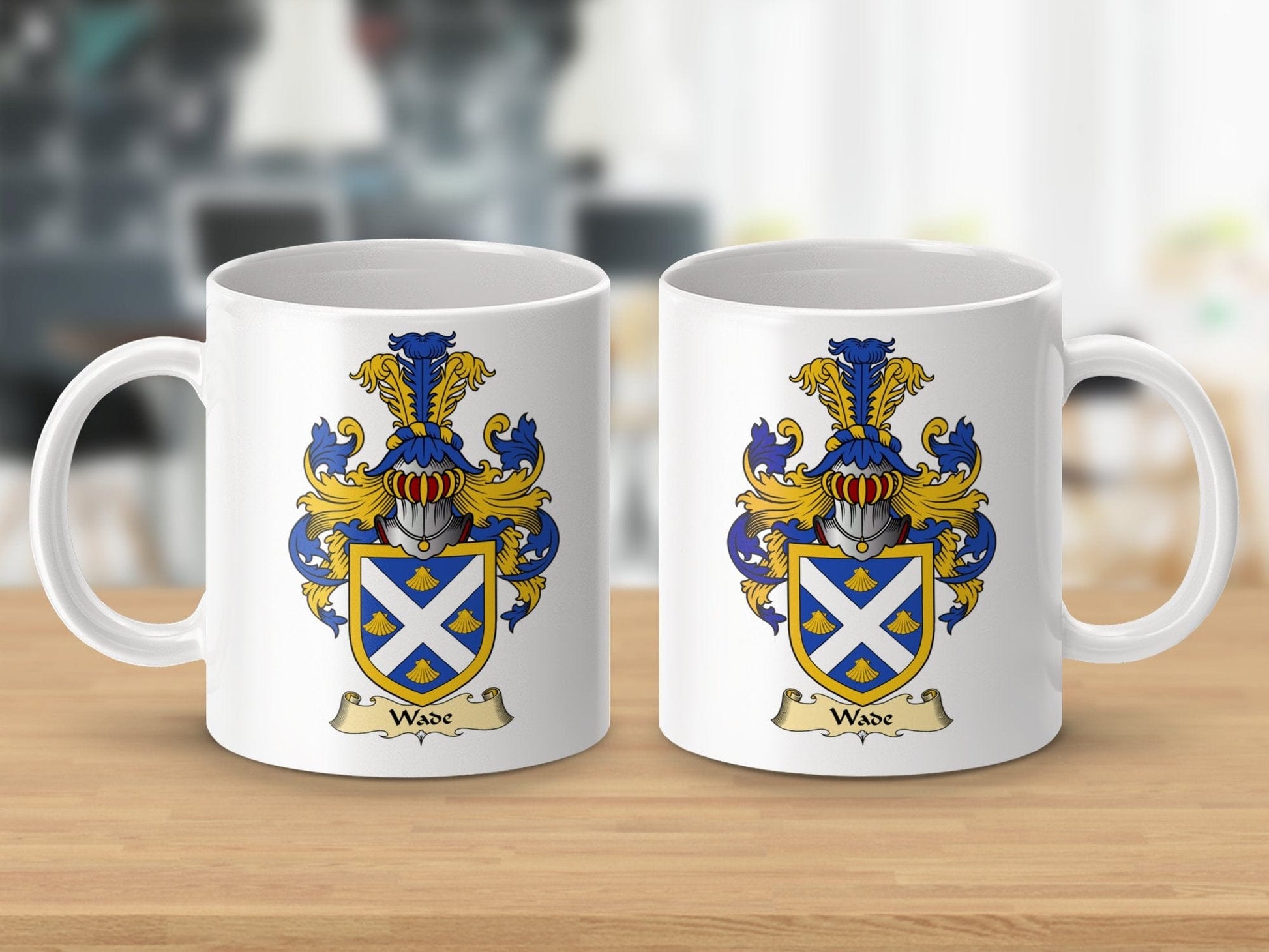 Physical Item 11oz / White Wade Clan Coat Of Arms Scottish Mug