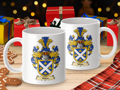 Physical Item 11oz / White Wade Clan Coat Of Arms Scottish Mug