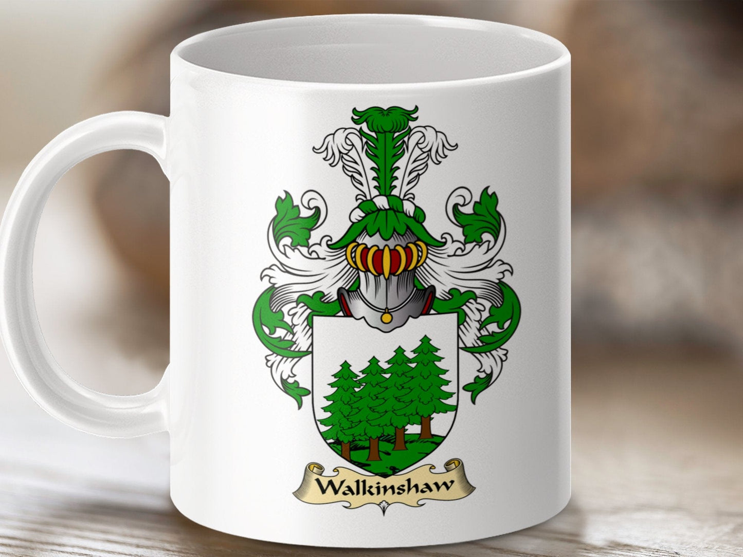 Physical Item 11oz / White Walkinshaw Clan Coat Of Arms Scottish Mug