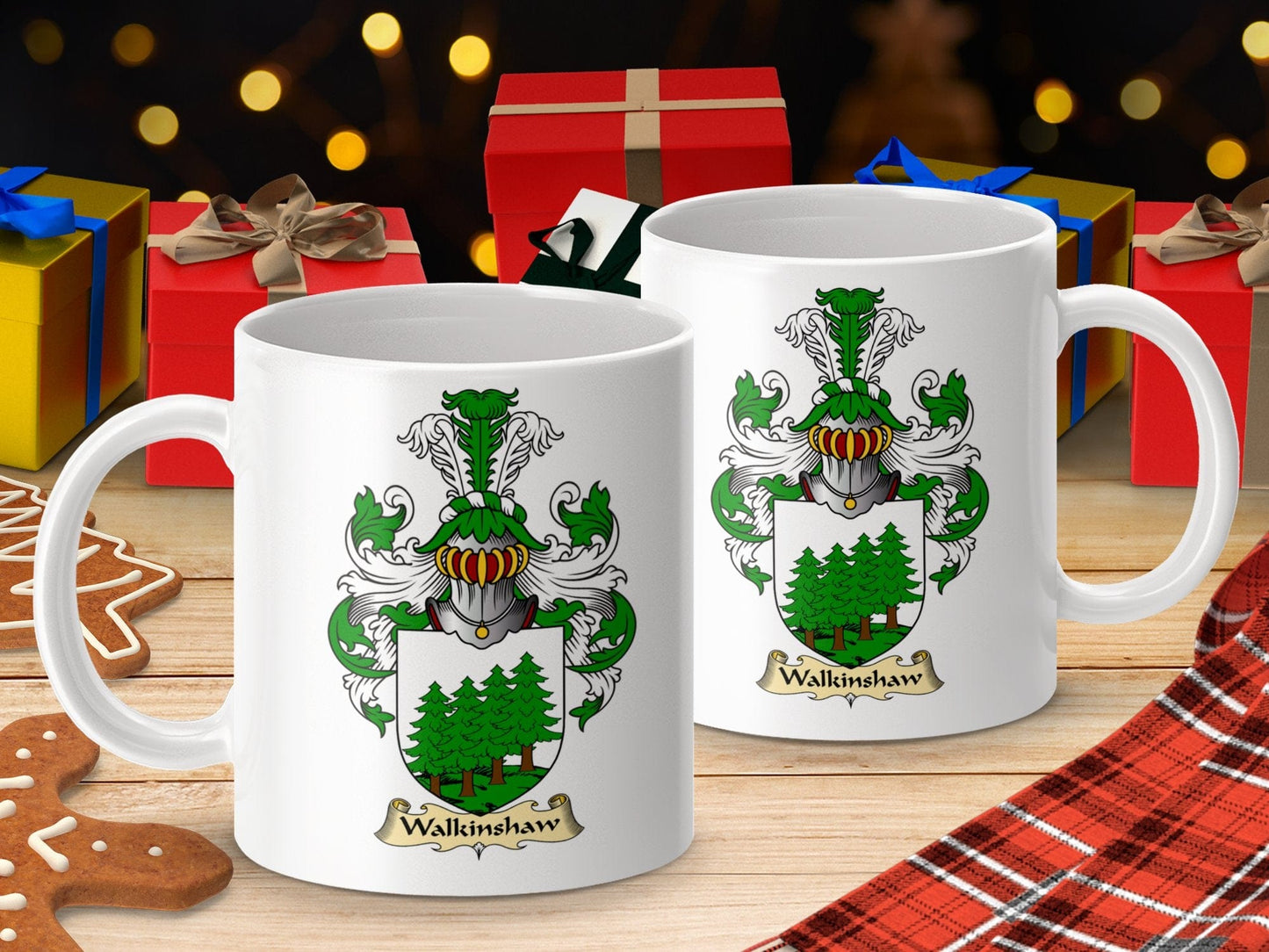 Physical Item 11oz / White Walkinshaw Clan Coat Of Arms Scottish Mug