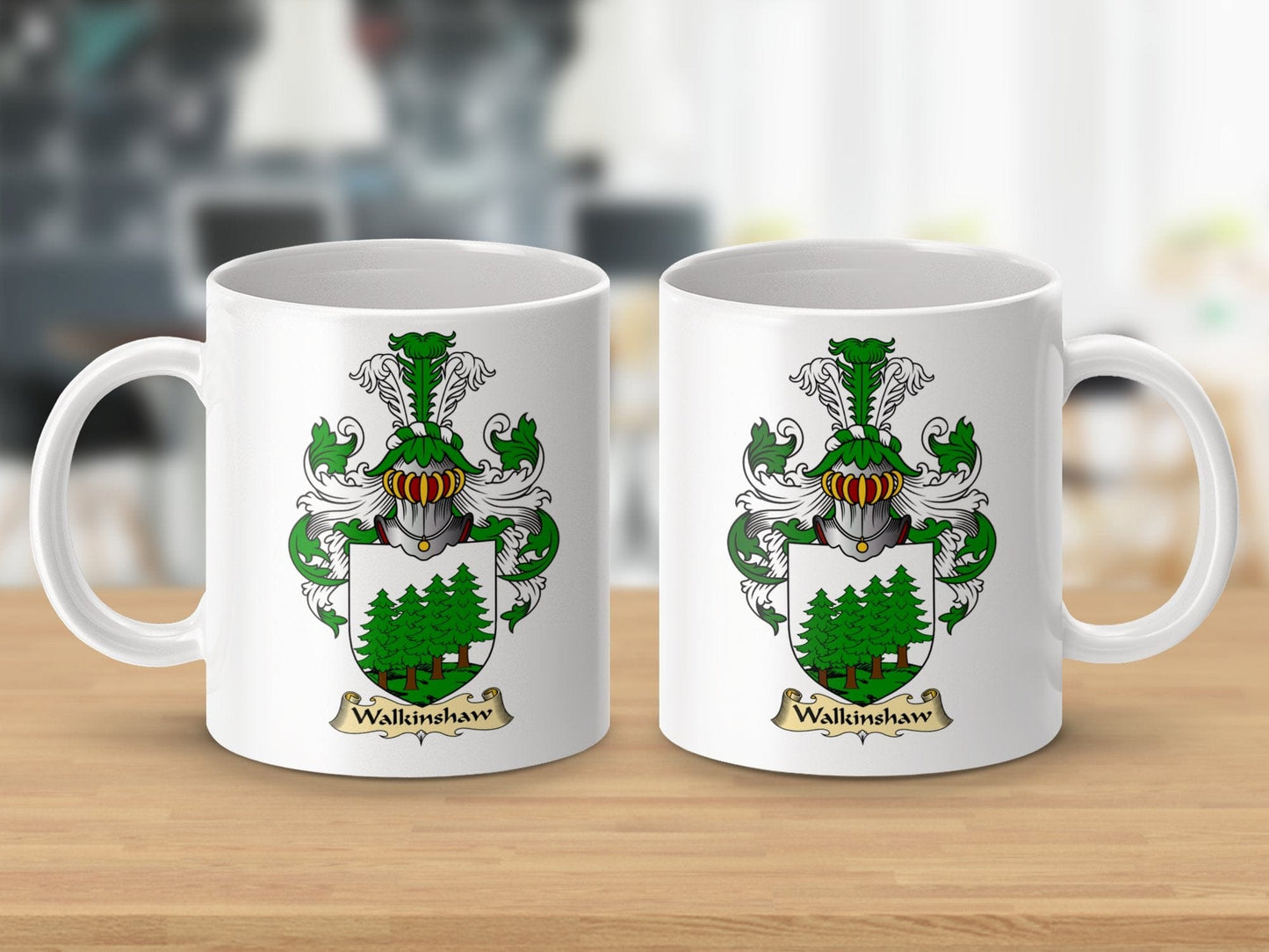 Physical Item 11oz / White Walkinshaw Clan Coat Of Arms Scottish Mug