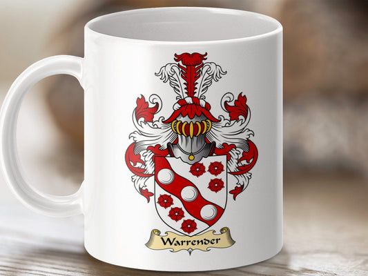 Physical Item 11oz / White Warrender Clan Coat Of Arms Scottish Mug