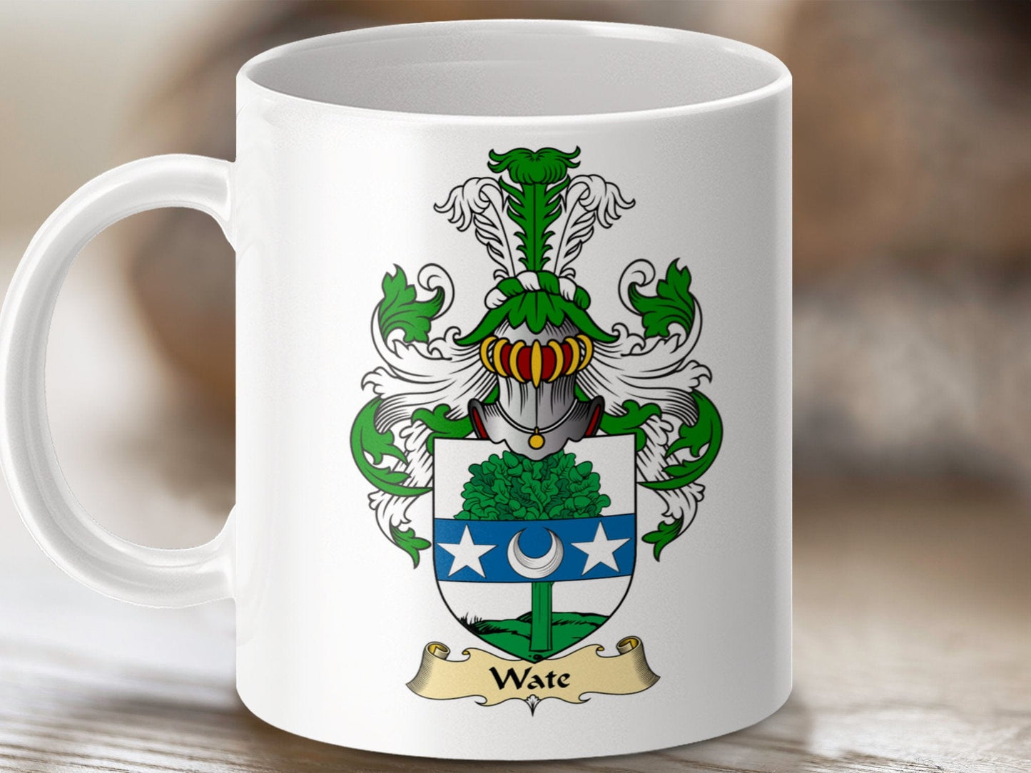 Physical Item 11oz / White Wate Clan Coat Of Arms Scottish Mug