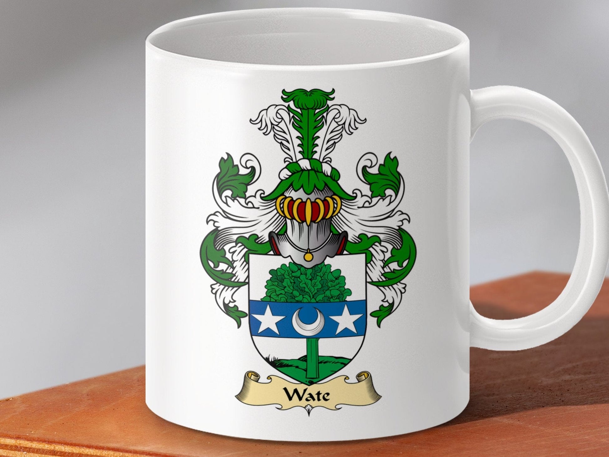 Physical Item 11oz / White Wate Clan Coat Of Arms Scottish Mug