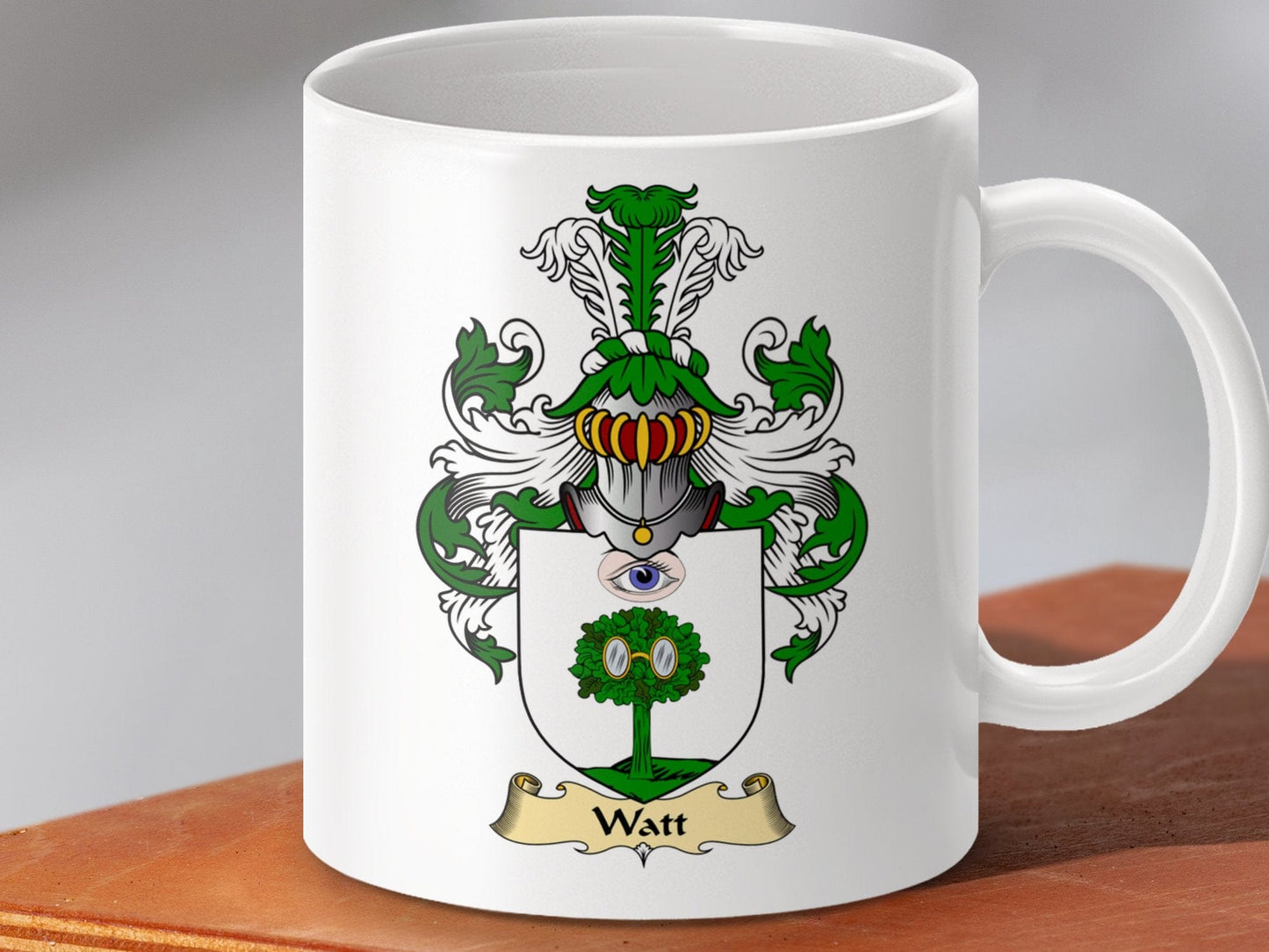 Physical Item 11oz / White Watt Clan Coat Of Arms Scottish Mug