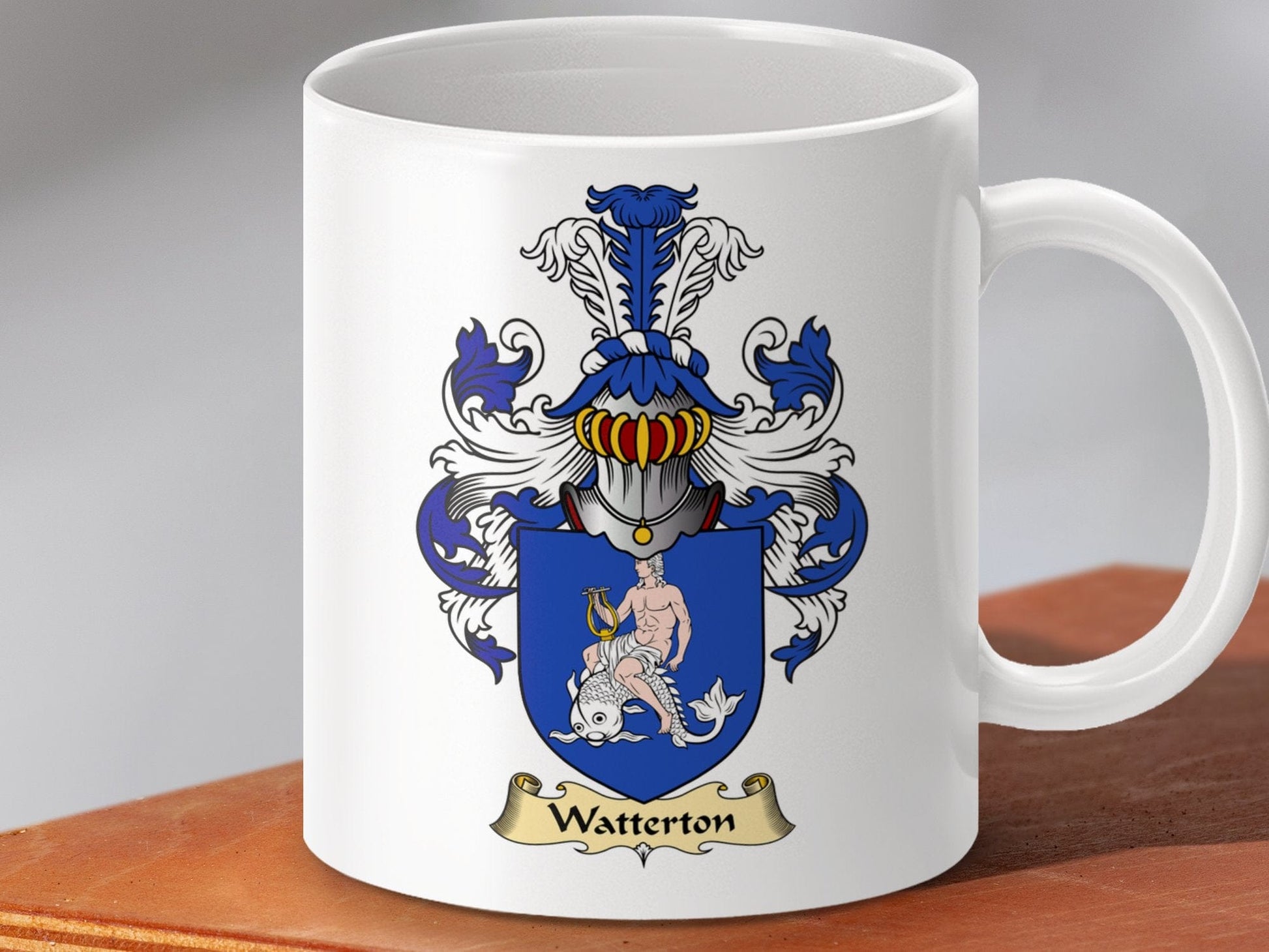 Physical Item 11oz / White Watterson Clan Coat Of Arms Scottish Mug