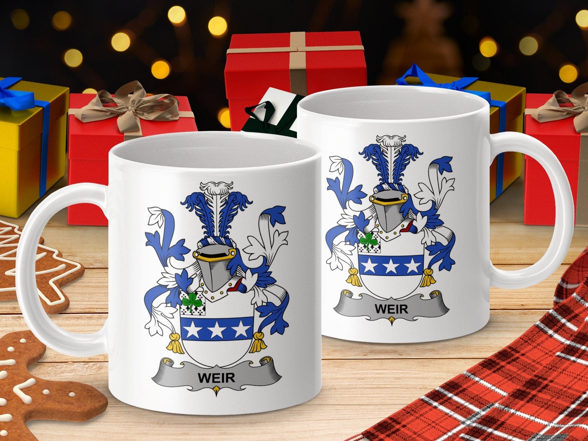 Physical Item 11oz / White Weir Surname Irish Heraldry Ceramic Mug