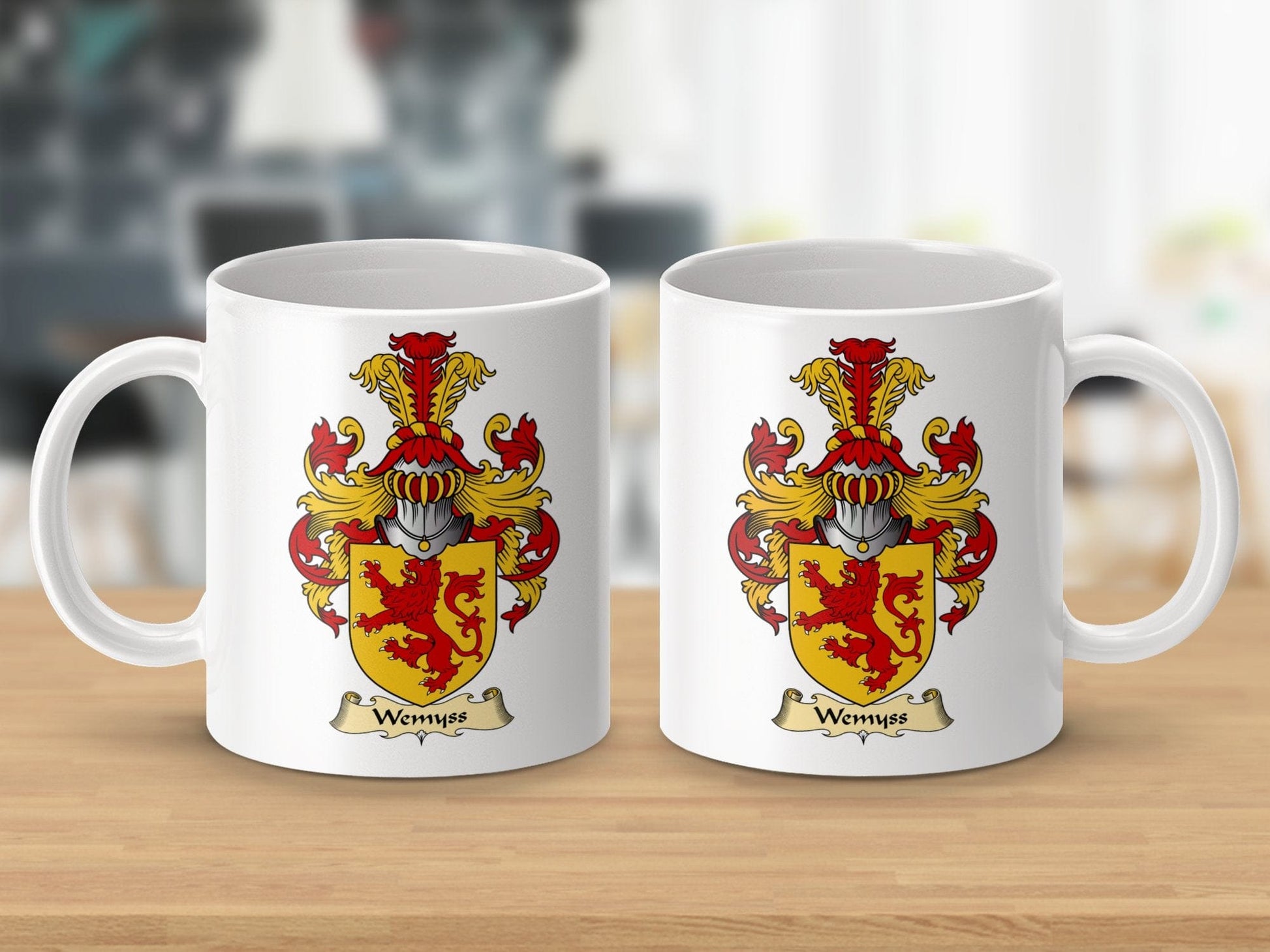 Physical Item 11oz / White Wemyss Clan Coat Of Arms Scottish Clan Coffee Mug