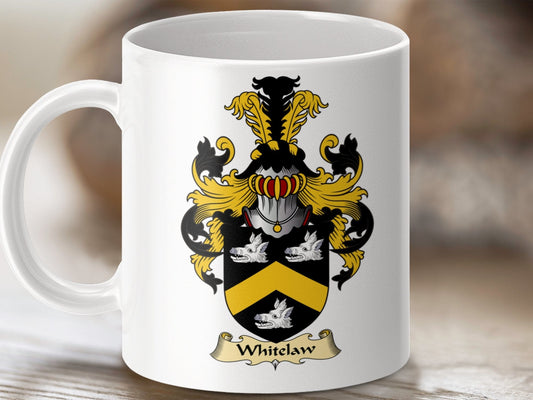 Physical Item 11oz / White Whitelaw Clan Coat Of Arms Scottish Mug