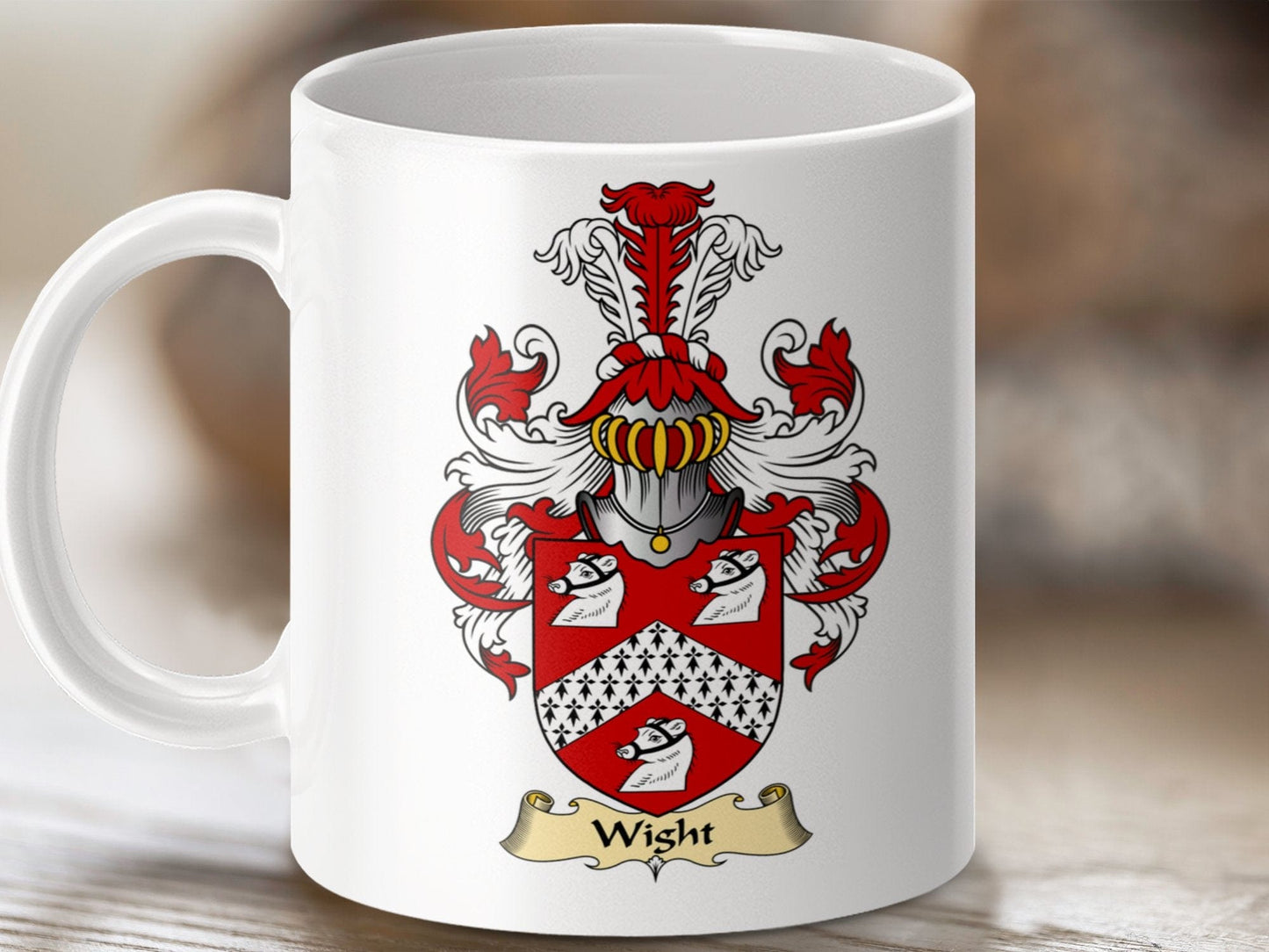 Physical Item 11oz / White Wight Clan Coat Of Arms Scottish Clan Crest Mug