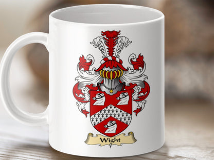 Physical Item 11oz / White Wight Clan Coat Of Arms Scottish Clan Crest Mug