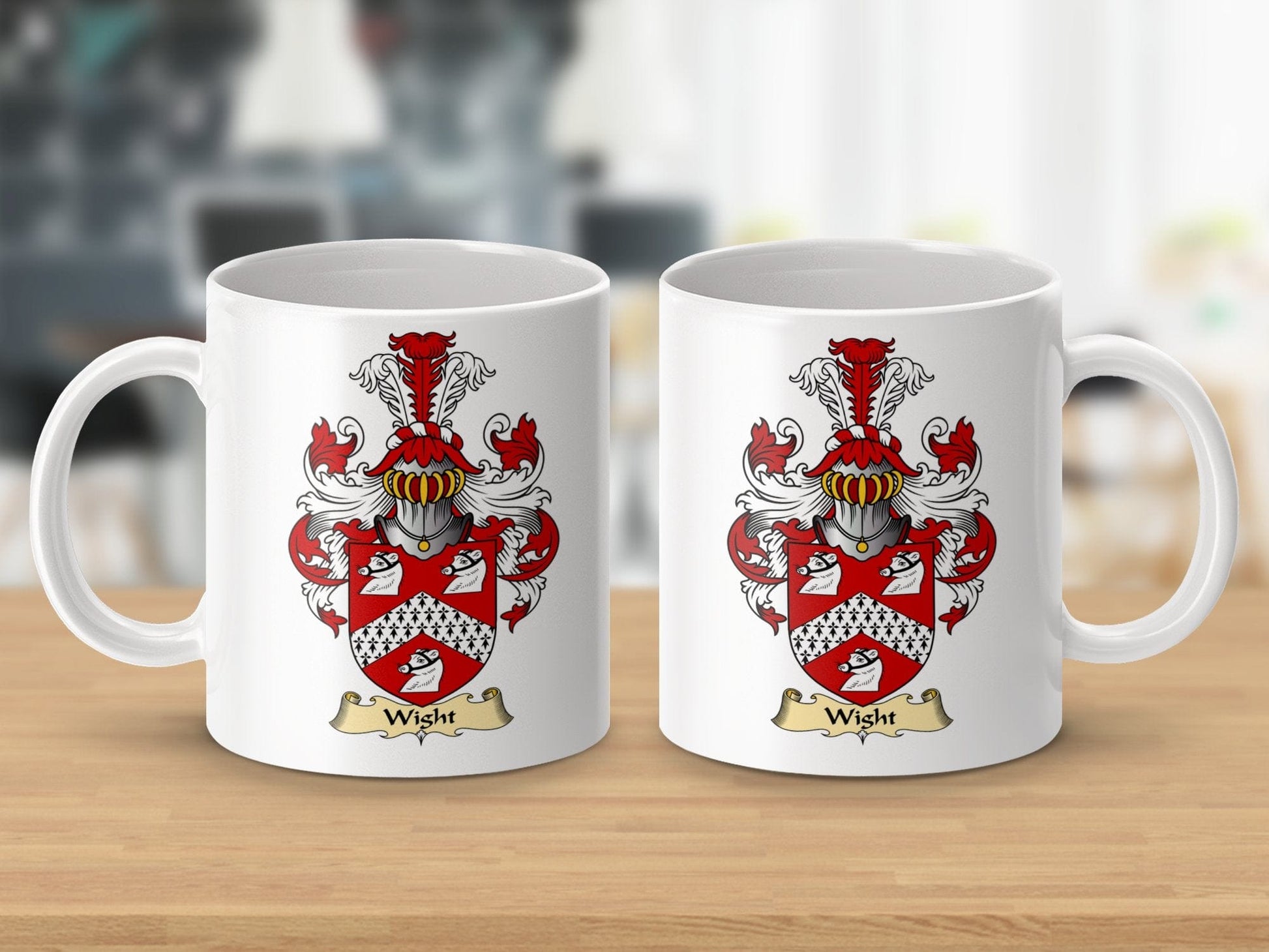 Physical Item 11oz / White Wight Clan Coat Of Arms Scottish Clan Crest Mug