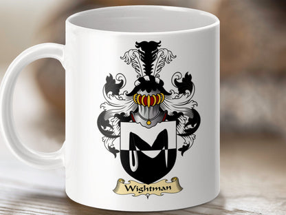 Physical Item 11oz / White Wightman Clan Coat Of Arms Scottish Mug