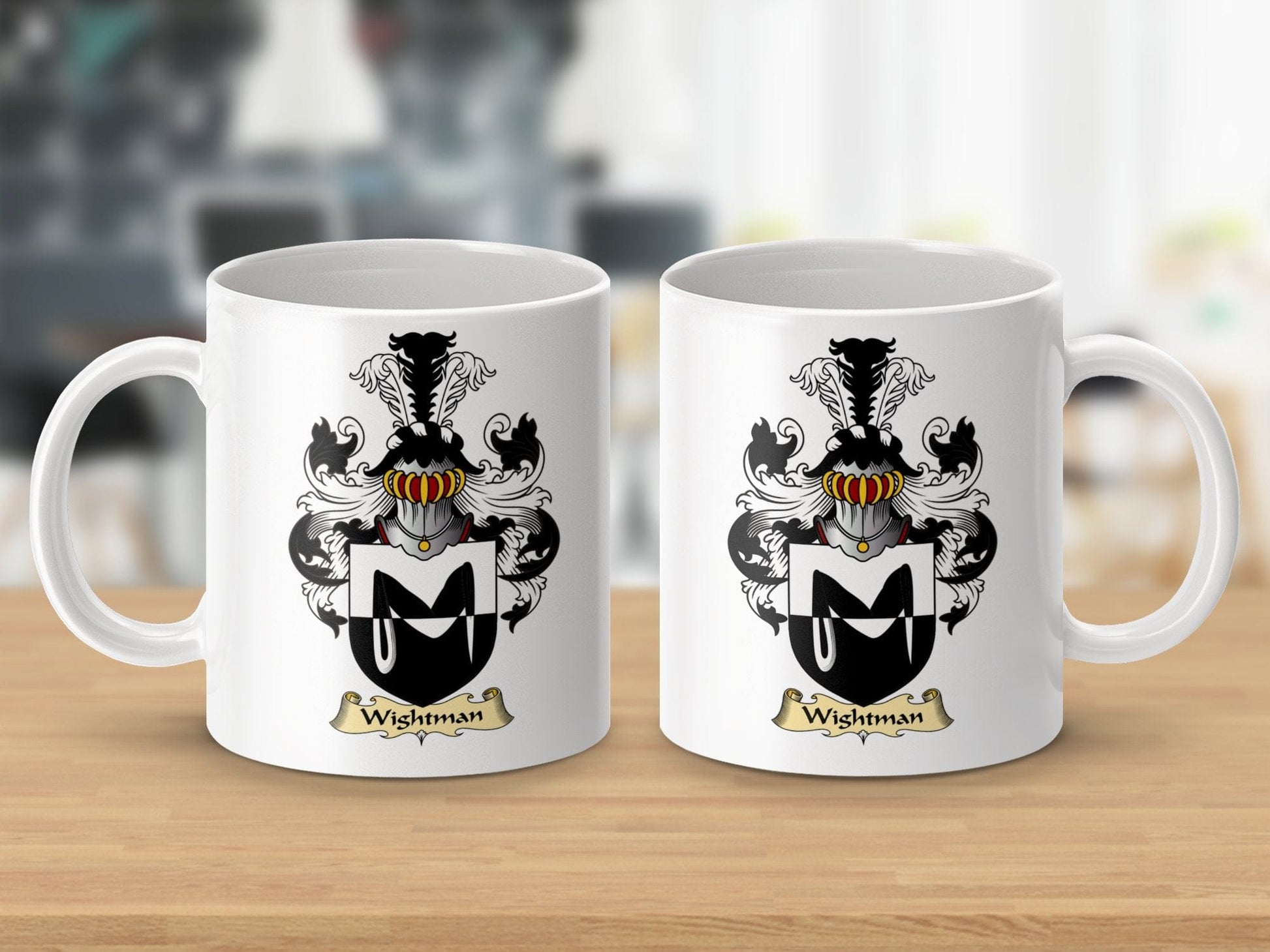 Physical Item 11oz / White Wightman Clan Coat Of Arms Scottish Mug