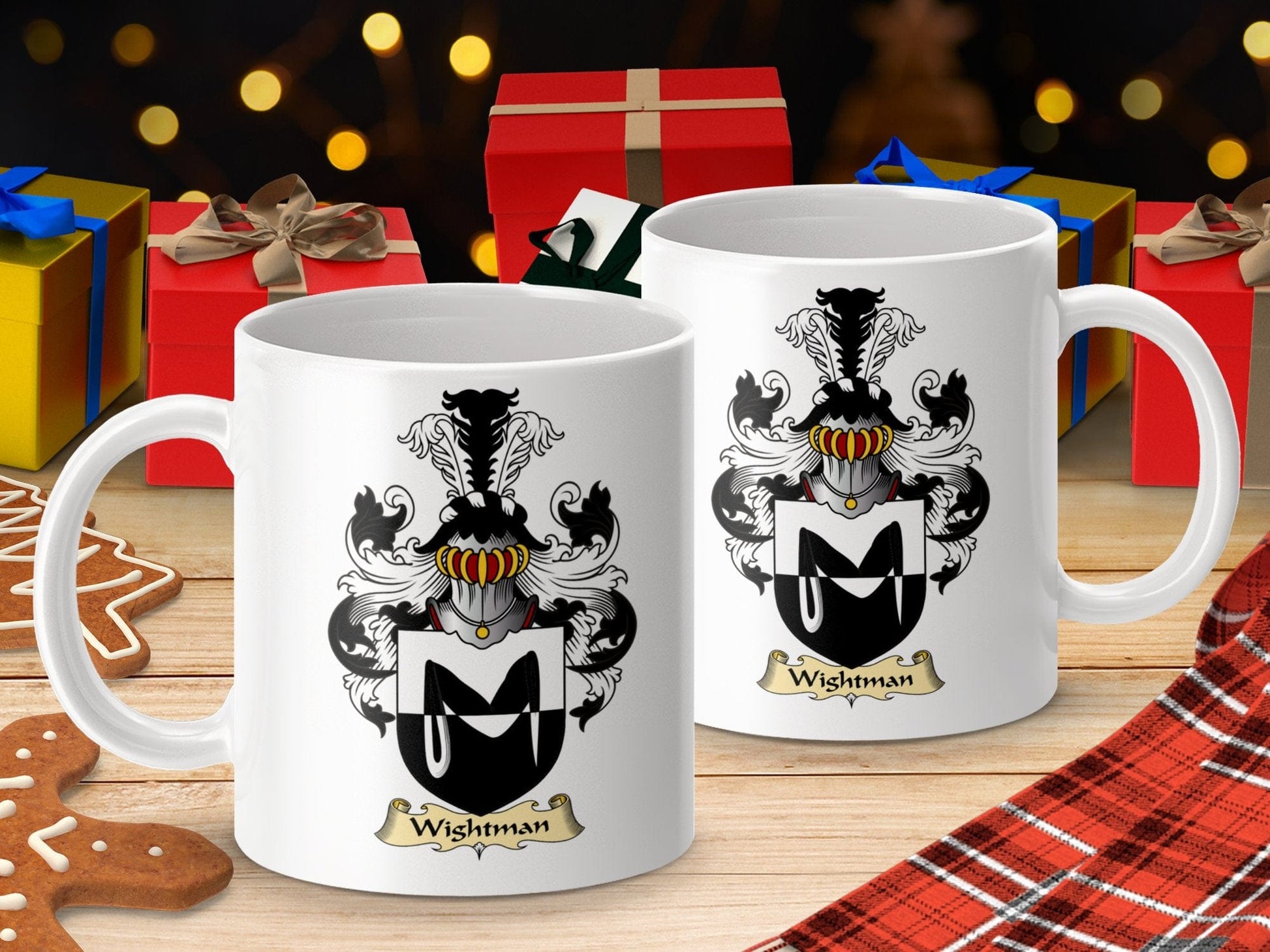 Physical Item 11oz / White Wightman Clan Coat Of Arms Scottish Mug