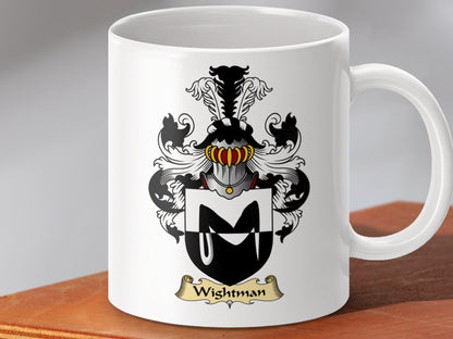 Physical Item 11oz / White Wightman Clan Coat Of Arms Scottish Mug