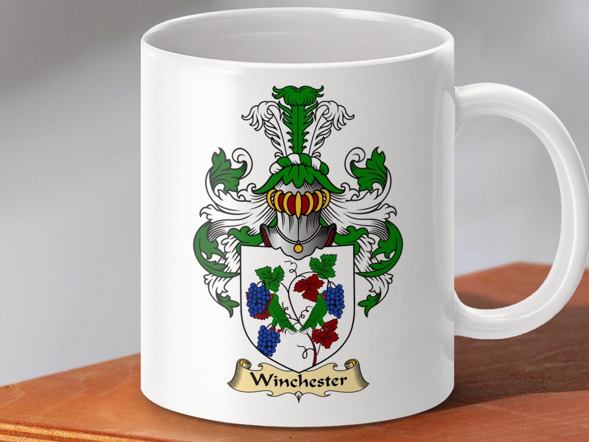 Physical Item 11oz / White Winchester Clan Coat Of Arms Scottish Mug