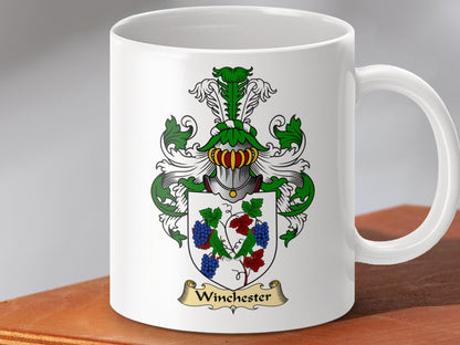 Physical Item 11oz / White Winchester Clan Coat Of Arms Scottish Mug