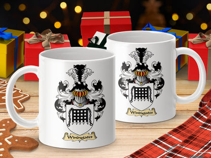 Physical Item 11oz / White Windsays Clan Coat Of Arms Scottish Clan Mug