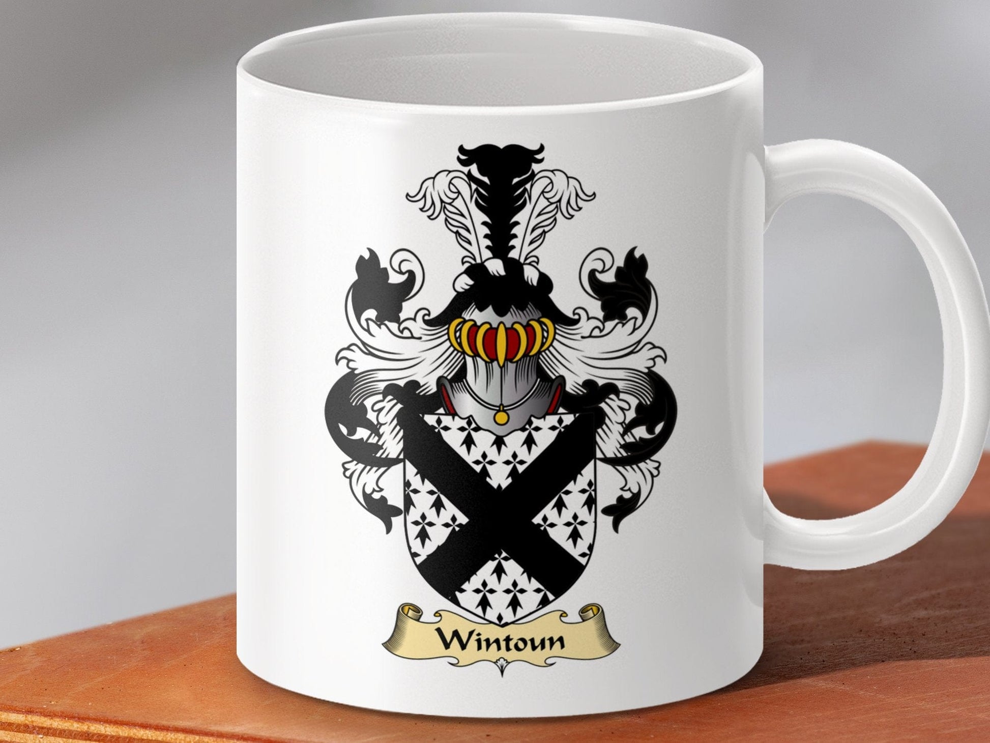 Physical Item 11oz / White Wintoun Clan Coat Of Arms Scottish Mug