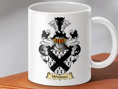 Physical Item 11oz / White Wintoun Clan Coat Of Arms Scottish Mug