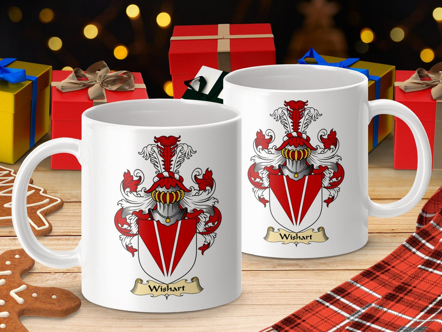 Physical Item 11oz / White Wishart Clan Coat Of Arms Scottish Mug