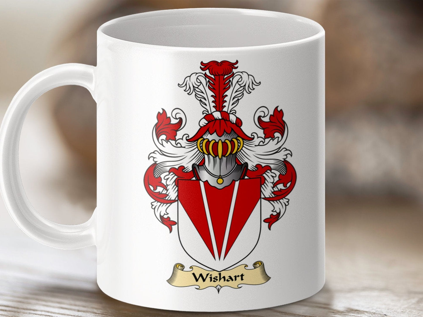 Physical Item 11oz / White Wishart Clan Coat Of Arms Scottish Mug