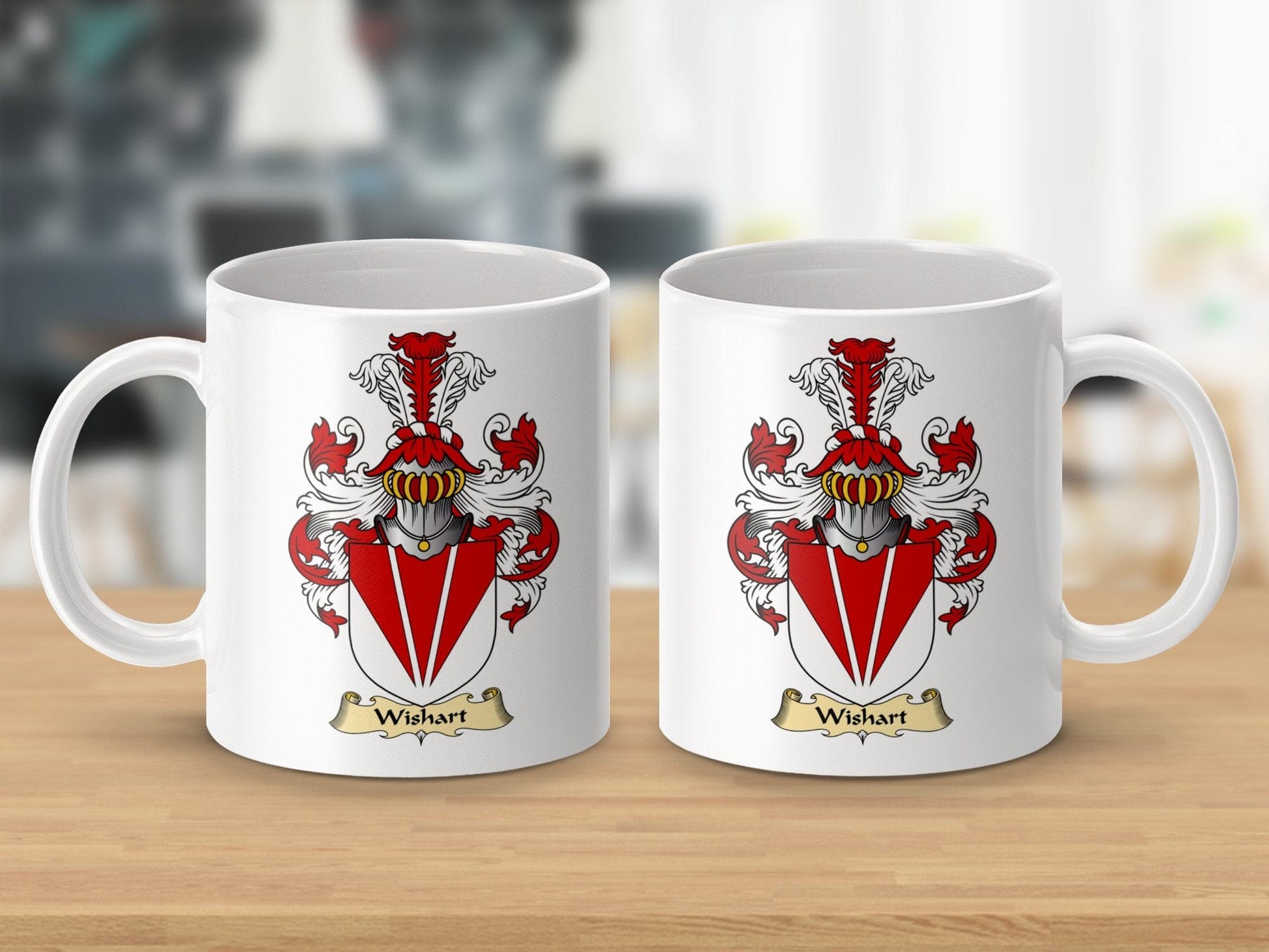 Physical Item 11oz / White Wishart Clan Coat Of Arms Scottish Mug