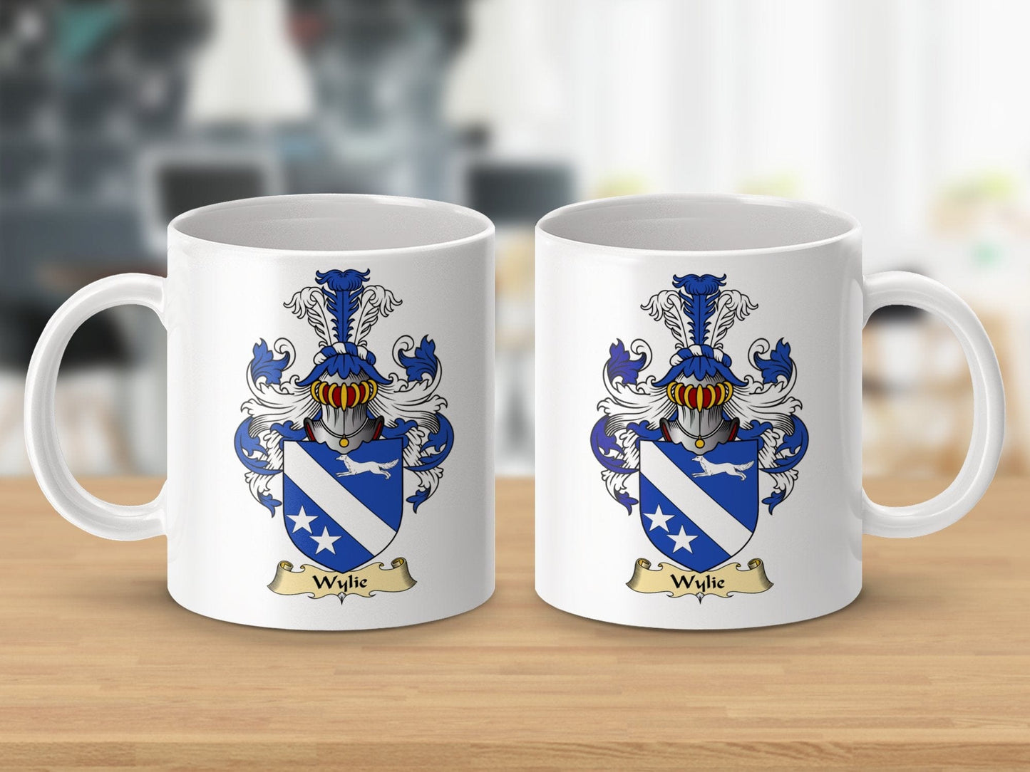 Physical Item 11oz / White Wylie Clan Coat Of Arms Scottish mug