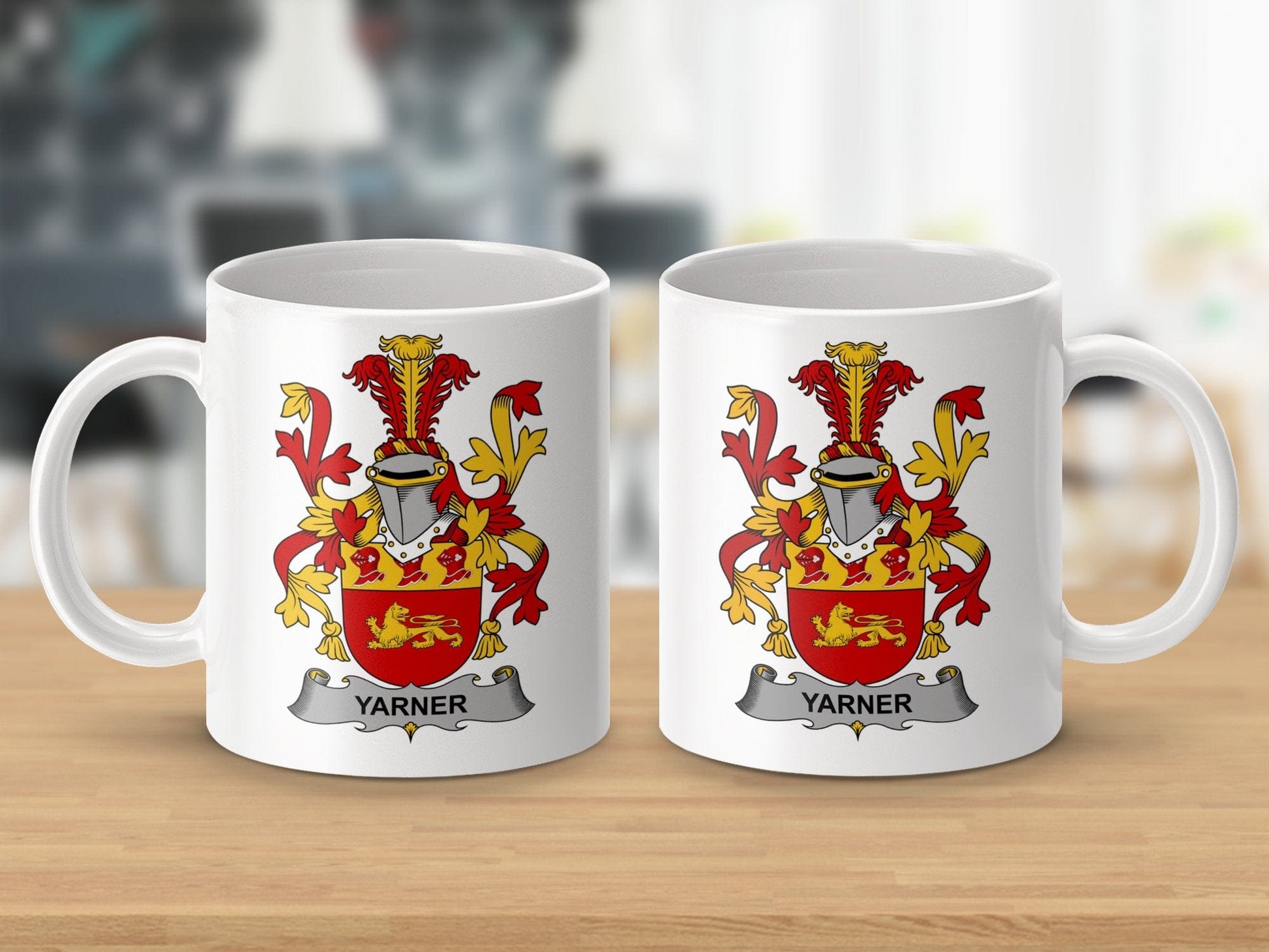 Physical Item 11oz / White Yarnery Surname Irish Heraldry Ceramic Mug