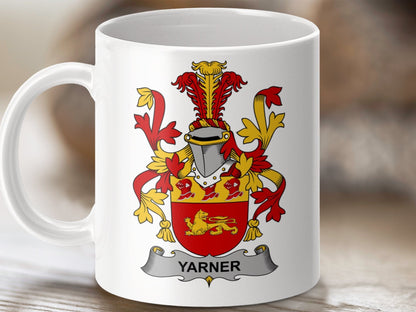 Physical Item 11oz / White Yarnery Surname Irish Heraldry Ceramic Mug