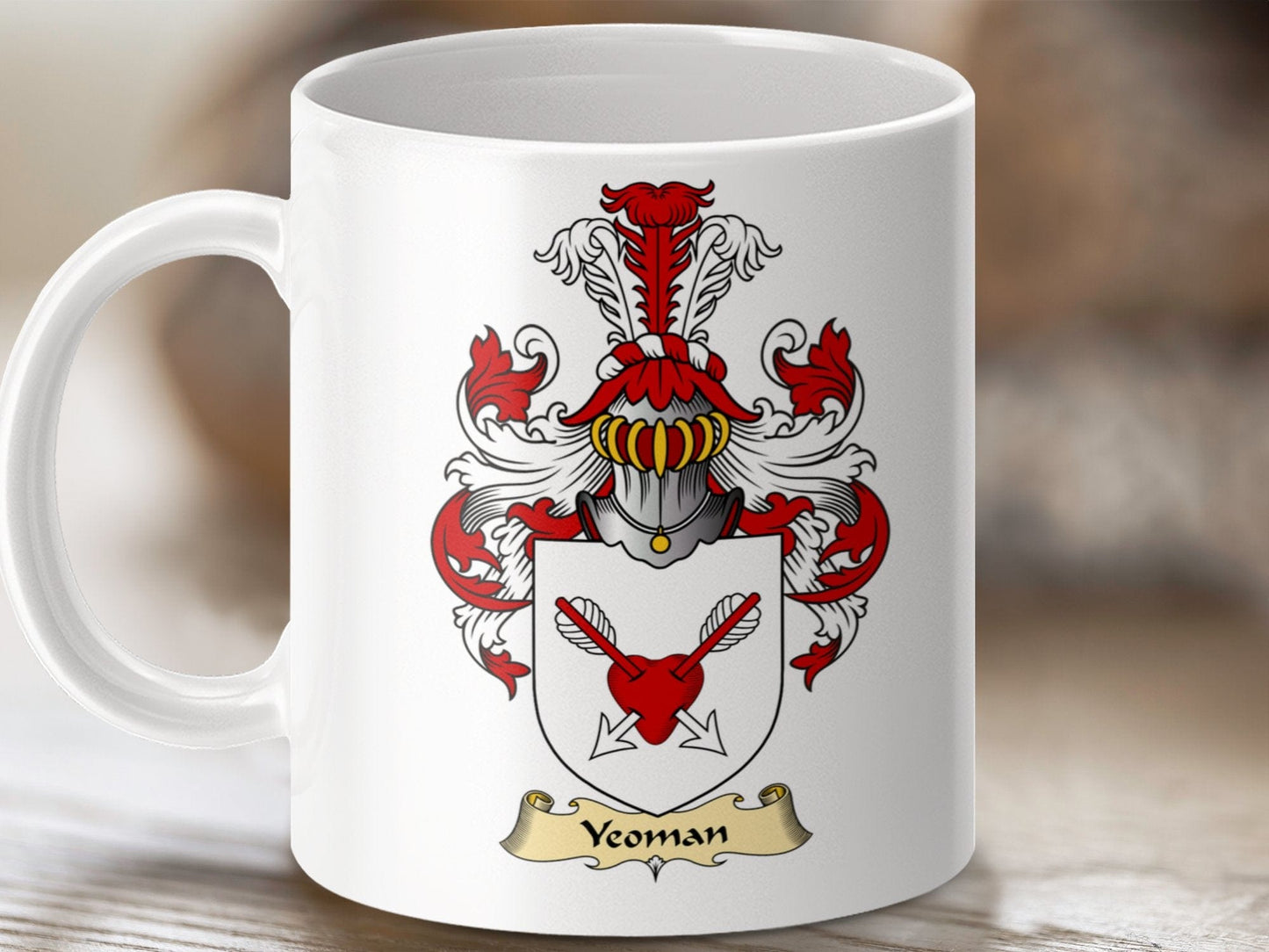 Physical Item 11oz / White Yeoman Clan Coat Of Arms Scottish Heritage Mug