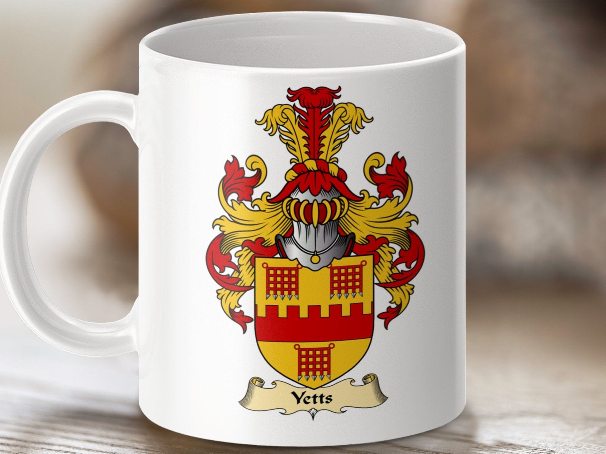 Physical Item 11oz / White Yetts Clan Coat Of Arms Scottish Mug