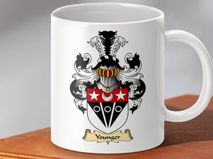 Physical Item 11oz / White Younger Clan Coat Of Arms Scottish Mug