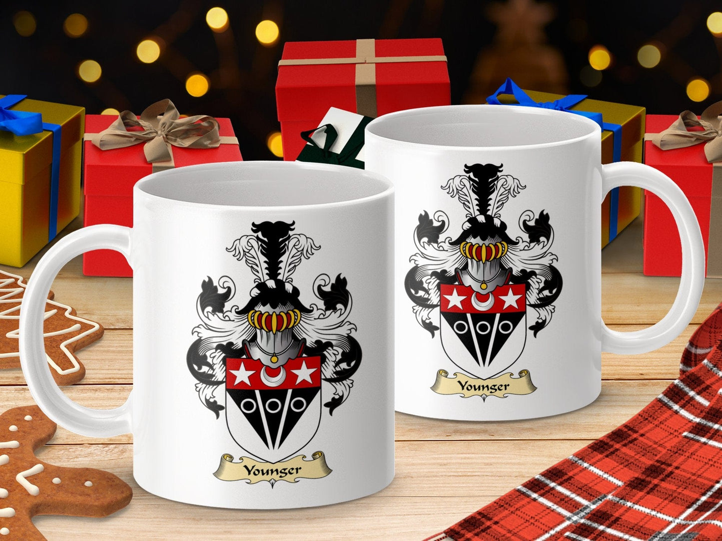 Physical Item 11oz / White Younger Clan Coat Of Arms Scottish Mug