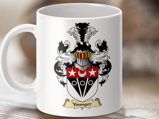 Physical Item 11oz / White Younger Clan Coat Of Arms Scottish Mug